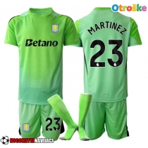 Otroške Nogometnih dresov Aston Villa Emiliano Martinez #23 Vratar Gostujoči 2025-26 Kratki rokavi (+ hlače)